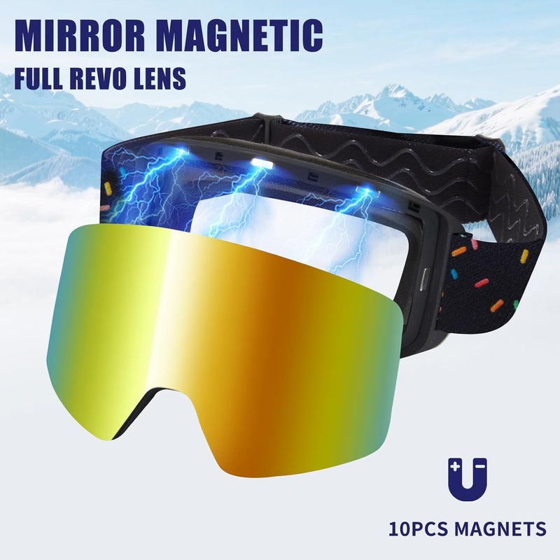 MXJ Gear Kids Ski Goggles,OTG Snowboard Goggles for Boys Girls,Anti-Fog UV400 Snow Goggles for Sking & Winter Outdoor Sport - Image 3